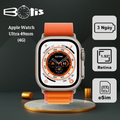 Apple Watch Ultra 49MM (4G) - Viền Titan Dây Vải Cỡ Trung | Chính Hãng