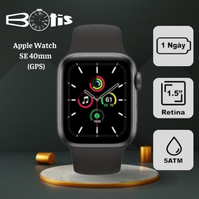 Apple Watch SE 40mm (GPS) Viền Nhôm - Dây Cao Su | Chính Hãng VN/A