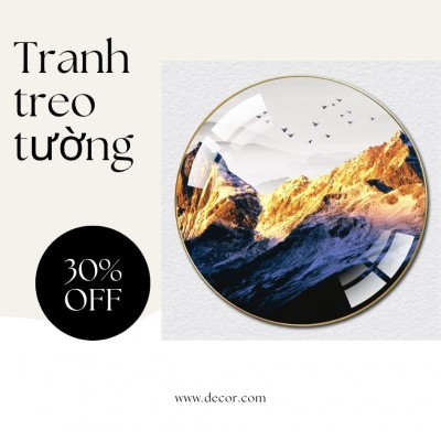 Tranh treo tường tráng gương pha lê cao cấp, trang trí phòng khách phong cách sang trọng, hiện đại